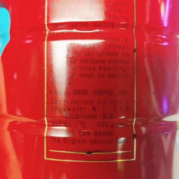 HILLS BROS DRIP GRIND COFFEE CAN TIN 1 LB. with 5 CENTS OFF, COLLECTORS ITEM - Picture 11 of 14